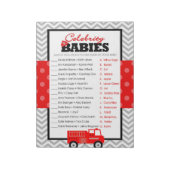 Beroemdheid Baby's Firetruck Baby shower Game Pack Notitieblok (Linkerzijde)