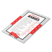 Beroemdheid Baby's Firetruck Baby shower Game Pack Notitieblok (Schuin)