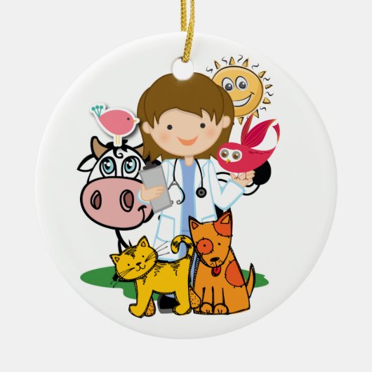 Beroep - dierenarts - SRF Keramisch Ornament (Voorkant)