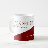 Beroep (fotograaf) half-rood half-wit koffiemok (Voorkant links)