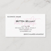 Beroep in Roze Script Foto's toevoegen Visitekaartje (Voorkant)