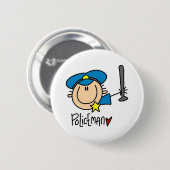 Beroep Politieagent Ronde Button 5,7 Cm (Voorkant /achterkant)