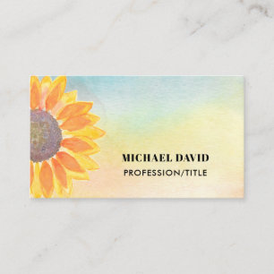 Beroep/Titel Waterverf Bloemen Visitekaartje