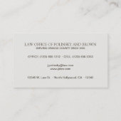 Beroeps- en moderne aanklager visitekaartje (Achterkant)