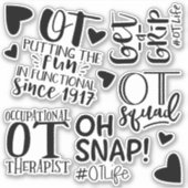 Beroeps Therapeut Stickers, OT Gift, OT Sticker (Voorkant)