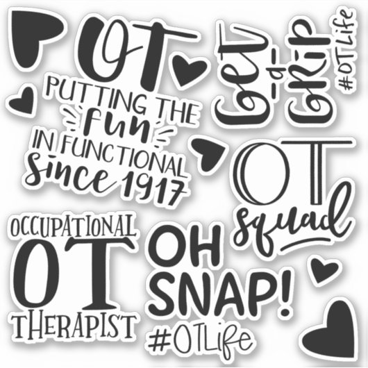 Beroeps Therapeut Stickers, OT Gift, OT Sticker (Voorkant)