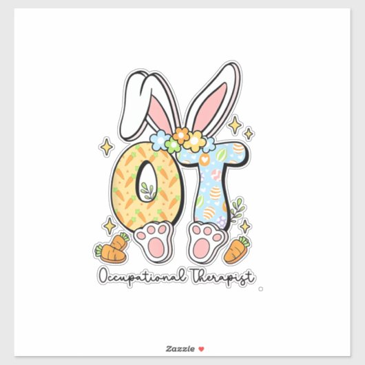 Beroeps therapie Paashaas OT OTA Lente Ot Sticker (Vel)