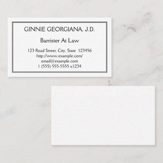 Beroepsbarrière bij het Visitekaartje van de Wet (Voorkant / Achterkant)