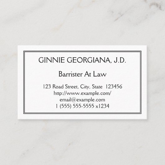 Beroepsbarrière bij het Visitekaartje van de Wet (Voorkant)