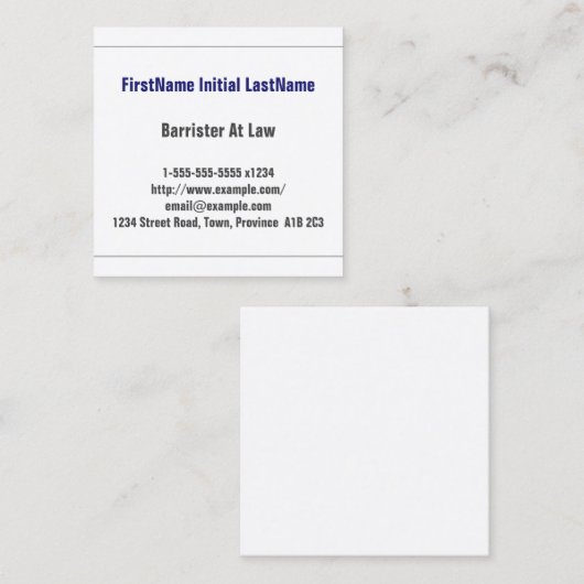 Beroepsbarrière bij het Visitekaartje van de Wet (Voorkant / Achterkant)