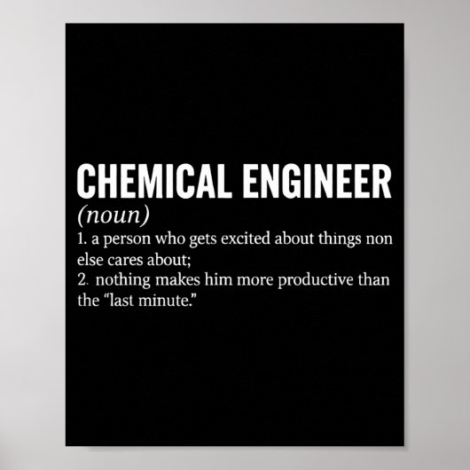 Beroepsdefinitie scheikundig ingenieur Engineering Poster (Voorkant)