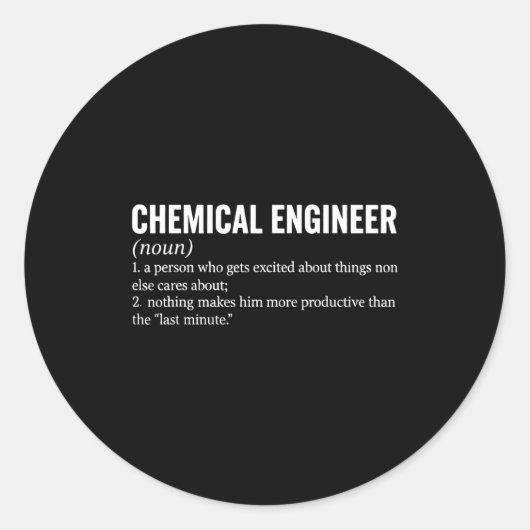 Beroepsdefinitie scheikundig ingenieur Engineering Ronde Sticker (Voorkant)