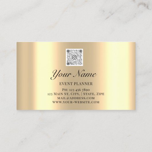 BEROEPSGEBEURTENISPLANNER MAKEUP ARTIST GOLD QR AFSPRAKENKAARTJE (Achterkant)