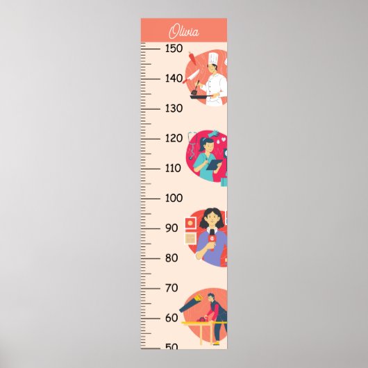 Beroepsgroeigrafiek in centimeter poster (Voorkant)