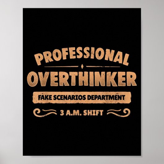 Beroepsmatige overdenker nep scenario's afdeling poster (Voorkant)