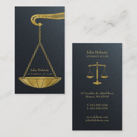 Beroepsofficier van justitie bij wet | Golden Visitekaartje (Voorkant / Achterkant)