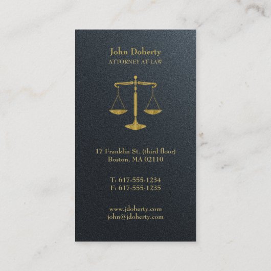 Beroepsofficier van justitie bij wet | Golden Visitekaartje (Achterkant)