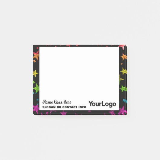 Beroepsonderwijs Rainbow Glitter Post-it® Notes (Voorkant)
