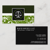 Beroepsrecht: Damask Justice weegschaal Visitekaartje (Voorkant / Achterkant)