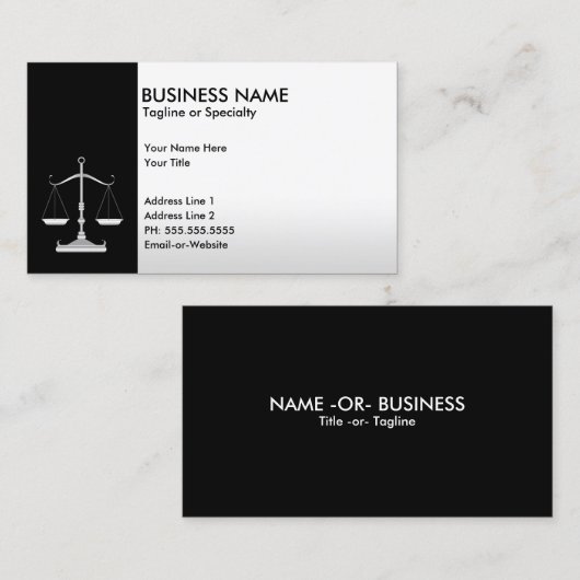 beroepsrecht visitekaartje (Voorkant / Achterkant)