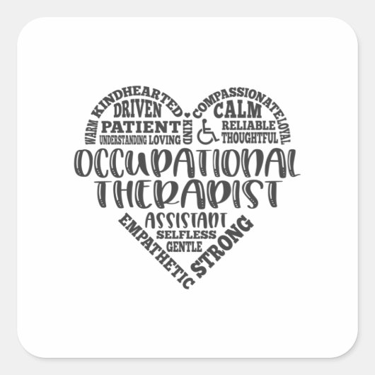 Beroepstherapeut assistent, OTA Vierkante Sticker (Voorkant)