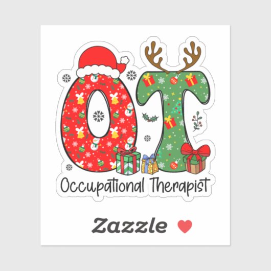 Beroepstherapeut Kerstmis, OT OTA Kerstmis Sticker (Vel)
