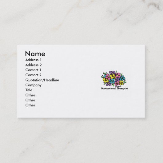 Beroepstherapeutische bloei 1 visitekaartje (Voorkant)