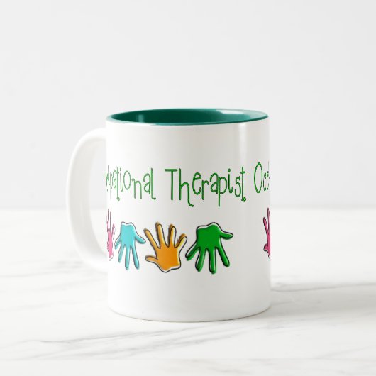 Beroepstherapeutische cadeaus tweekleurige koffiemok (Voorkant links)