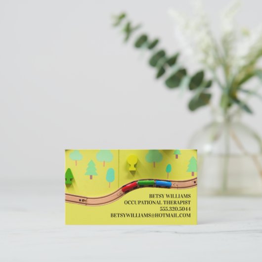 Beroepstherapie bij Kinder speelgoed thuis Visitekaartje (Staand voorkant)