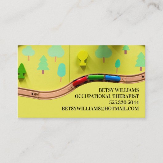 Beroepstherapie bij Kinder speelgoed thuis Visitekaartje (Voorkant)