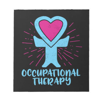 Beroepstherapie bij therapist notitieblok