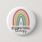 Beroepstherapie bij therapistische regenboog ronde button 5,7 cm (Voorkant)