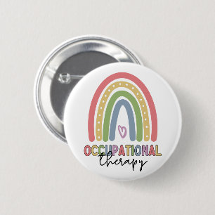 Beroepstherapie bij therapistische regenboog ronde button 5,7 cm