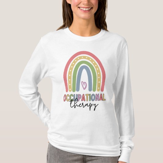 Beroepstherapie bij therapistische regenboog t-shirt (Voorkant)