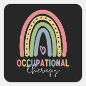 Beroepstherapie bij therapistische regenboog vierkante sticker (Voorkant)