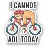 Beroepstherapie, Fiets luiaard liefhebber, BCBA Sticker (Voorkant)