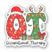 Beroepstherapie Kerstmis, OT OTA Kerstmis Sticker (Voorkant)
