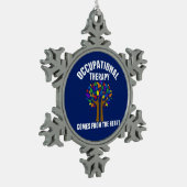 Beroepstherapie komt uit het hart tin sneeuwvlok ornament (Links)