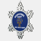 Beroepstherapie komt uit het hart tin sneeuwvlok ornament (Rechts)