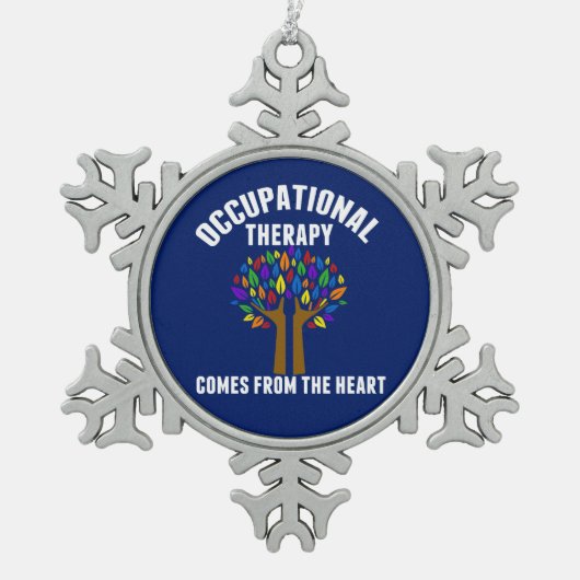 Beroepstherapie komt uit het hart tin sneeuwvlok ornament (Voorkant)