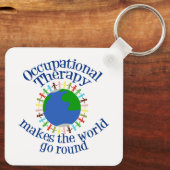 Beroepstherapie maakt de wereld draaiende sleutelhanger (Achterkant)