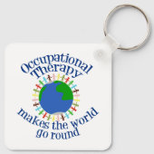 Beroepstherapie maakt de wereld draaiende sleutelhanger (Achterkant)