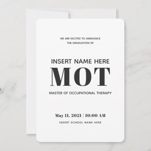 Beroepstherapie MOT-Afstuderen Aankondiging (Voorkant)