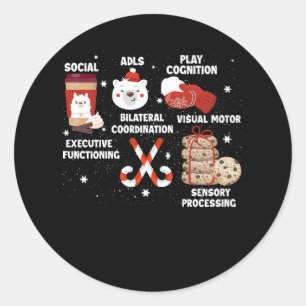 Beroepstherapie OT Kerstmis Kerstmis Holid Ronde Sticker