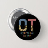 Beroepstherapie tegen Cheetah Future OT Gifts Ronde Button 5,7 Cm (Voorkant /achterkant)