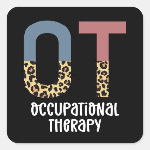 Beroepstherapie tegen Cheetah Future OT Gifts Vierkante Sticker