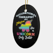 Beroepstherapie Unicorn bij Therapist Keramisch Ornament (Links)