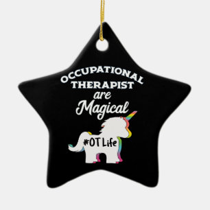 Beroepstherapie Unicorn bij Therapist Keramisch Ornament