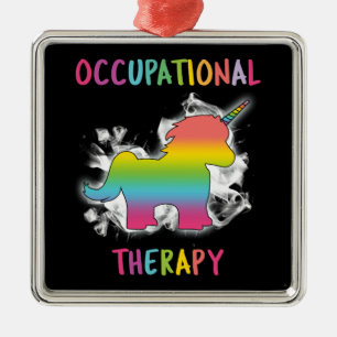 Beroepstherapie Unicorn bij Therapist Metalen Ornament