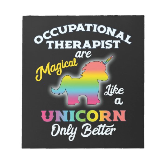Beroepstherapie Unicorn bij Therapist Notitieblok (Voorkant)